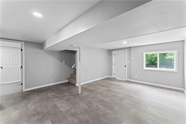 26 Misty Springs Cir, Platte City, MO 64079 - below grade area featuring stairway and recessed lighting