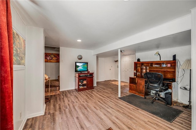 300 NE R D Mize Rd, Blue Springs, MO 64014 - home office featuring wood finished floors and baseboards