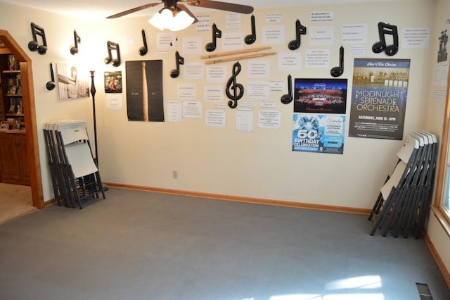 13655 S Sycamore St, Olathe, KS 66062 - interior space featuring a ceiling fan and baseboards