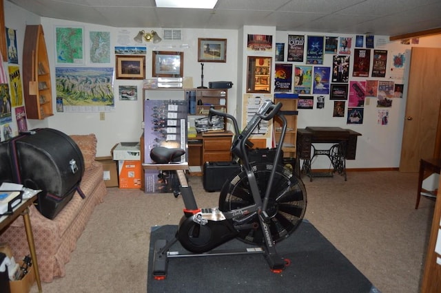 13655 S Sycamore St, Olathe, KS 66062 - workout room featuring carpet and a drop ceiling