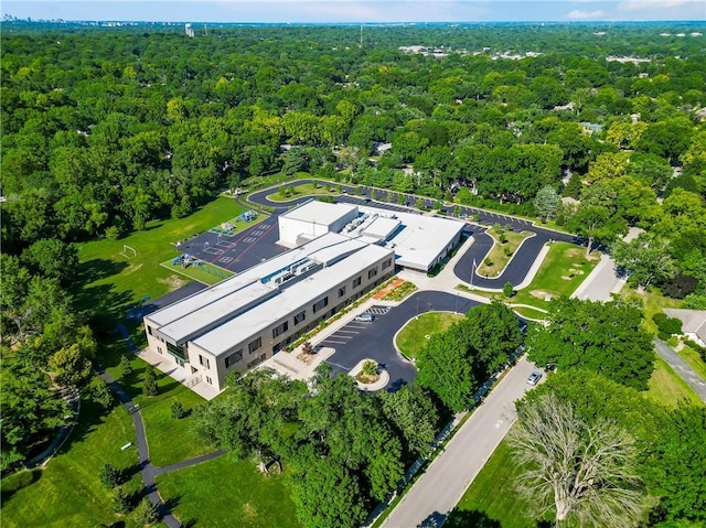 5490 W 85th Ter, Prairie Village, KS 66207 - aerial overview of property's location featuring a forest