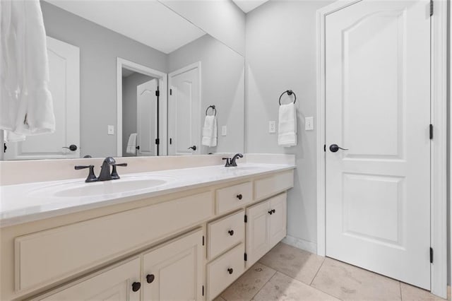 5329 Park St, Shawnee, KS 66216 - full bath with double vanity and tile patterned floors