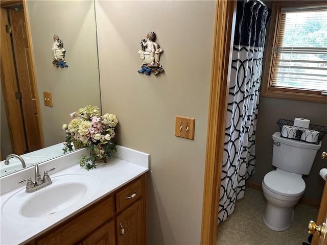 15733 Pine Cir, Basehor, KS 66007 - full bath with vanity, tile patterned floors, and a shower with shower curtain