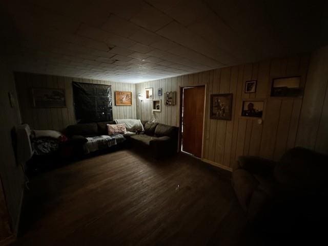 12074 S 1600th Rd, Nevada, MO 64772 - living area featuring wood finished floors and wooden walls