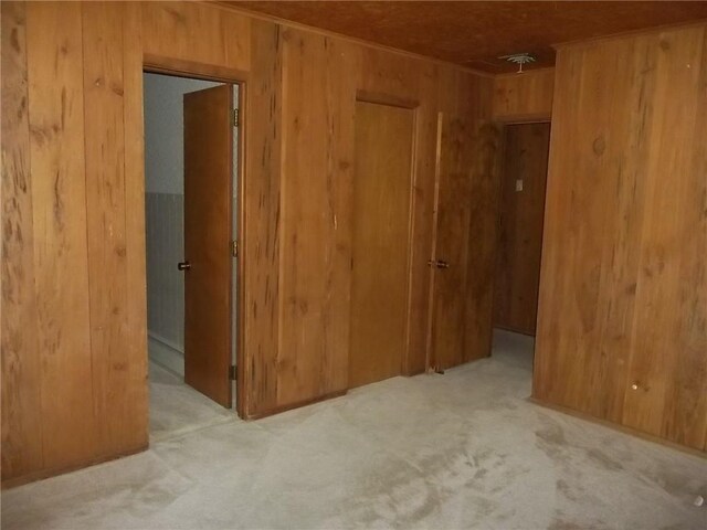 201 S Larson Ave, Chanute, KS 66720 - unfurnished room with wooden walls and carpet flooring