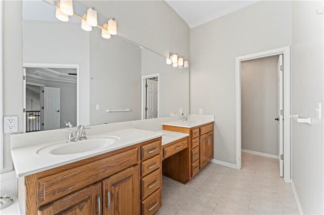 1103 N 2nd St E, Louisburg, KS 66053 - bathroom with double vanity and tile patterned floors