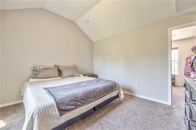 23317 W 52nd Ter, Shawnee, KS 66226 - carpeted bedroom featuring vaulted ceiling and baseboards