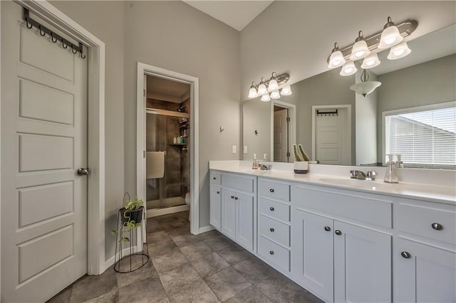 23317 W 52nd Ter, Shawnee, KS 66226 - bathroom featuring double vanity and a shower stall