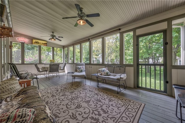11508 Hauser St, Overland Park, KS 66210 - sunroom with ceiling fan and lofted ceiling