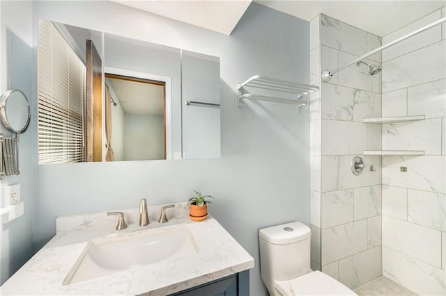 7608 N Serene Ave, Kansas City, MO 64152 - full bathroom featuring vanity and tiled shower