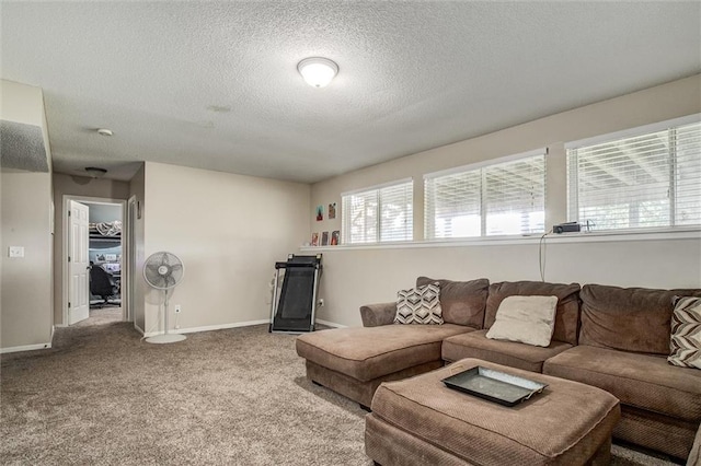 5323 Kenton St, Shawnee, KS 66226 - living area featuring a textured ceiling and carpet floors