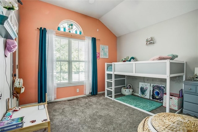 5323 Kenton St, Shawnee, KS 66226 - bedroom with lofted ceiling and carpet