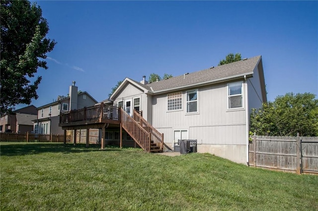 5323 Kenton St, Shawnee, KS 66226 - back of property with stairs and a deck