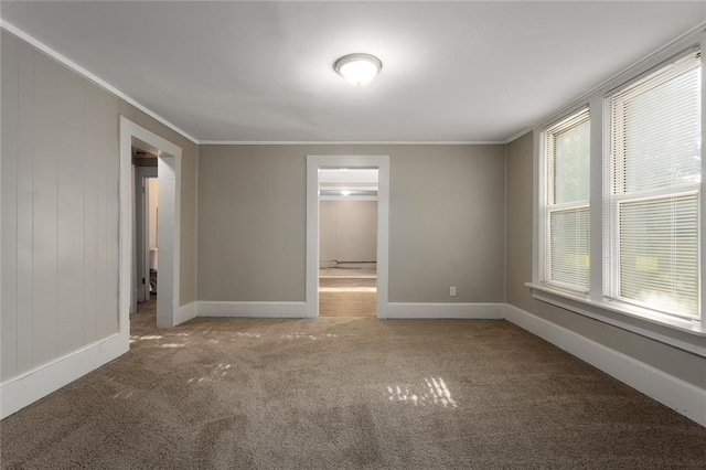 816 Chestnut St, Osawatomie, KS 66064 - empty room with ornamental molding and carpet floors