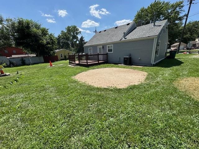 477 Shawnee Rd, Kansas City, KS 66103 - back of house with a deck and a yard