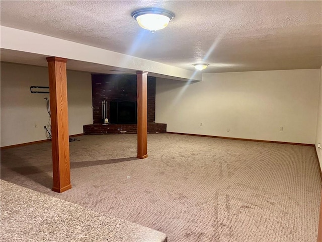 11510 Ridge Dr, Sugar Creek, MO 64054 - finished below grade area with carpet and a textured ceiling