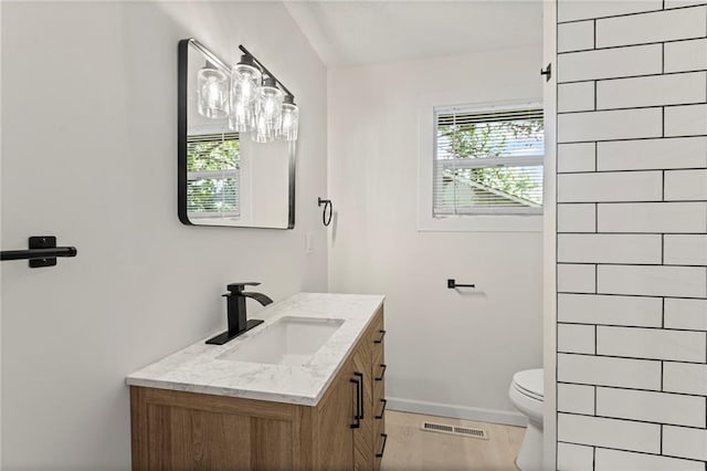 2 Overhill Dr, Paola, KS 66071 - bathroom featuring vanity, plenty of natural light, and wood finished floors