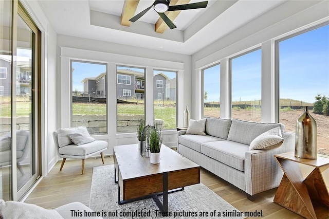 11275 S Gleason Rd, Olathe, KS 66061 - sunroom featuring healthy amount of natural light and beam ceiling