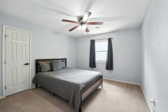 5136 NE Ash Grove Dr, Lees Summit, MO 64064 - carpeted bedroom with a textured ceiling and ceiling fan