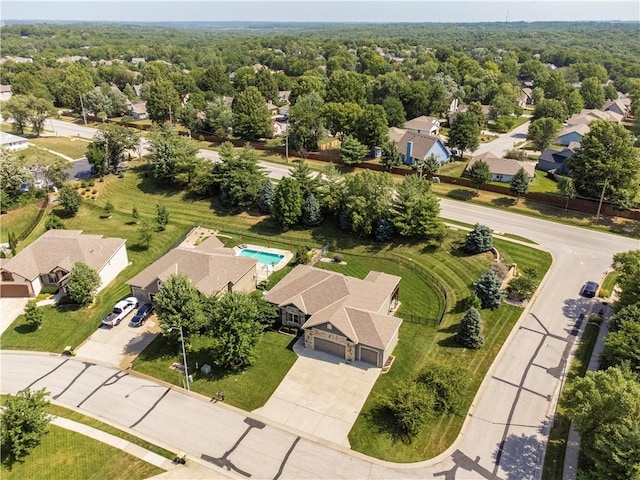 22908 E 41st Ter S, Blue Springs, MO 64015 - aerial view of residential area featuring a heavily wooded area