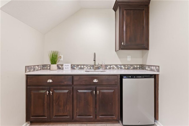 22908 E 41st Ter S, Blue Springs, MO 64015 - bar featuring stainless steel dishwasher and vaulted ceiling