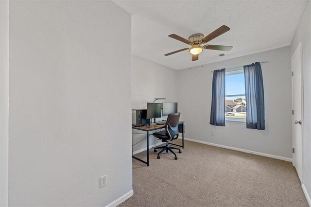 518 NE 6th St Unit A, Blue Springs, MO 64014 - carpeted office space with a ceiling fan and a textured ceiling