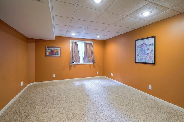 1105 Blazing Star Dr, Lees Summit, MO 64081 - empty room with carpet floors, a paneled ceiling, and recessed lighting