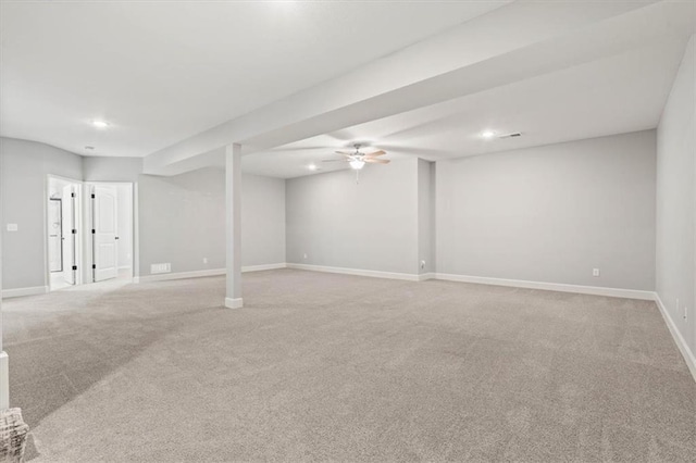 12421 Meadow Ln, Kansas City, KS 66109 - finished basement featuring light carpet and recessed lighting