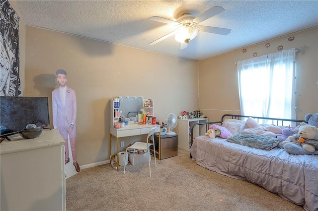 17470 S Walter St, Gardner, KS 66030 - bedroom with light carpet, a ceiling fan, and a textured ceiling