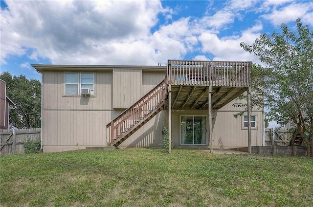 17470 S Walter St, Gardner, KS 66030 - back of house with stairs, a deck, and cooling unit