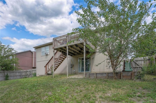 17470 S Walter St, Gardner, KS 66030 - rear view of property featuring stairs, a deck, and cooling unit