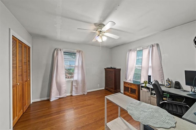 1115 W 26th St S, Independence, MO 64052 - office featuring plenty of natural light, wood finished floors, and ceiling fan