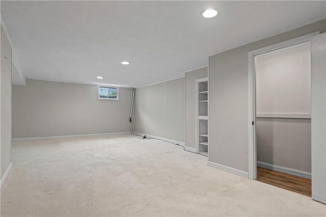 7710 Noland Rd, Lenexa, KS 66216 - below grade area featuring carpet flooring and recessed lighting