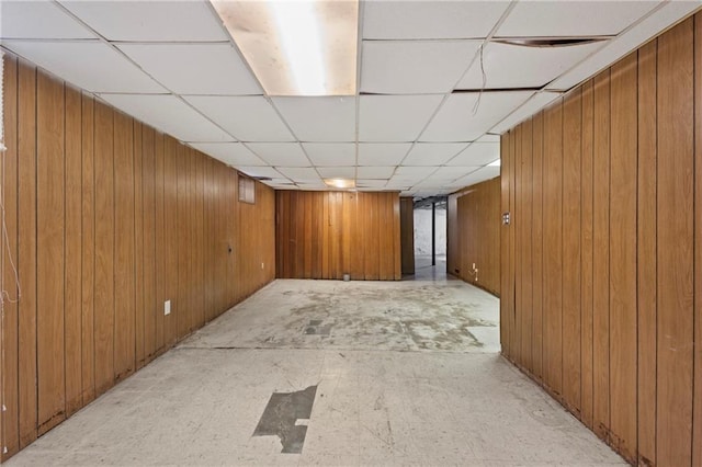 2111 Lombardy Dr, Kansas City, KS 66102 - finished basement with wood walls and a paneled ceiling