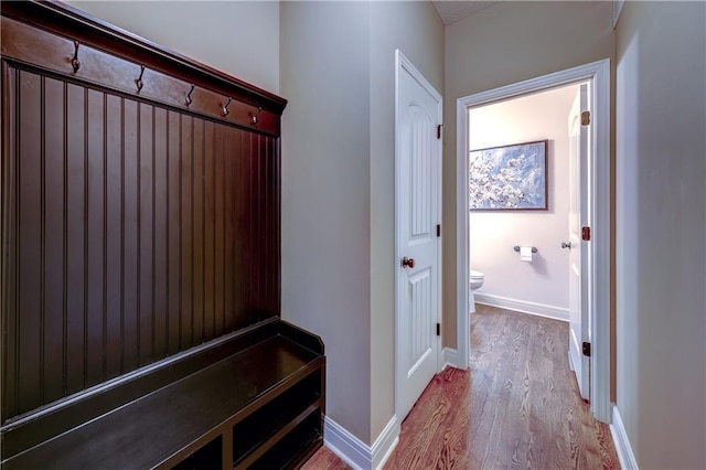 10963 S Carbondale St, Olathe, KS 66061 - mudroom featuring wood finished floors and baseboards