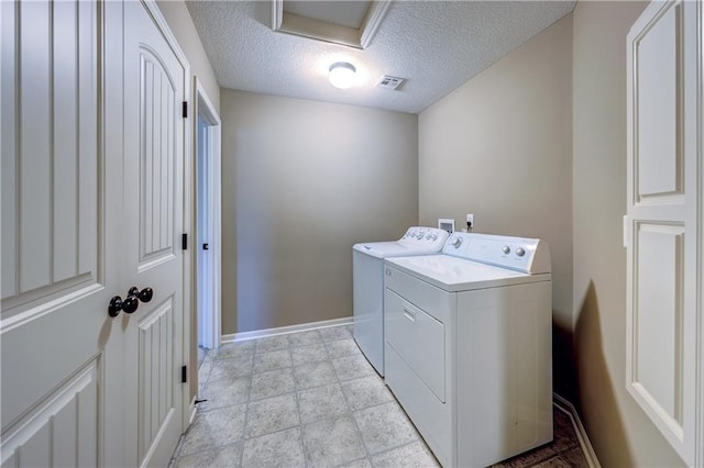 10963 S Carbondale St, Olathe, KS 66061 - laundry room featuring separate washer and dryer and a textured ceiling