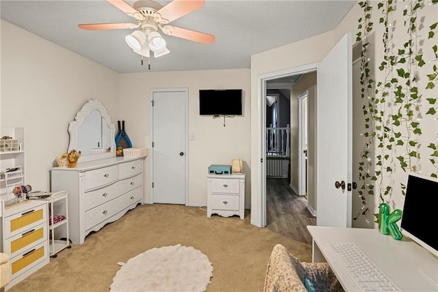 17507 E 35th Ter, Independence, MO 64055 - bedroom featuring light carpet and ceiling fan