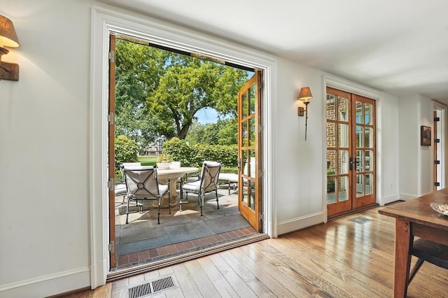 28 Le Mans Ct, Prairie Village, KS 66208 - entryway with hardwood / wood-style floors and french doors