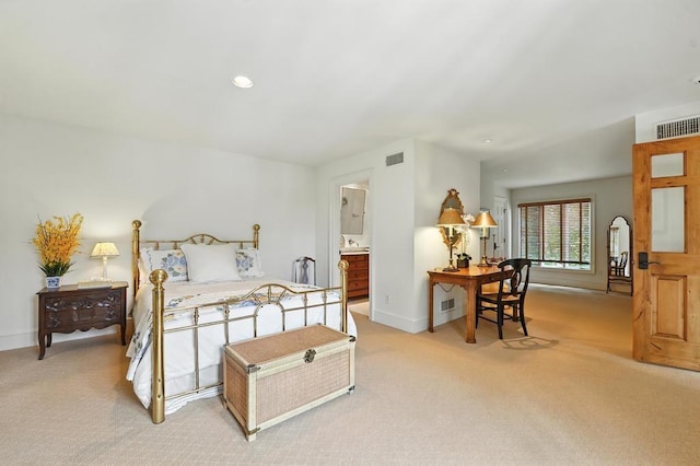 28 Le Mans Ct, Prairie Village, KS 66208 - bedroom featuring light colored carpet, ensuite bathroom, and recessed lighting