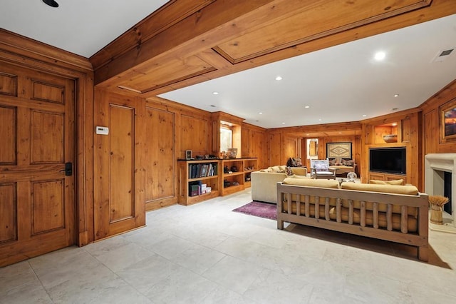 28 Le Mans Ct, Prairie Village, KS 66208 - living room featuring wooden walls