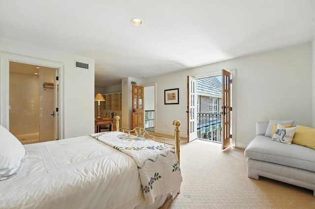 28 Le Mans Ct, Prairie Village, KS 66208 - bedroom featuring access to outside, carpet flooring, and recessed lighting