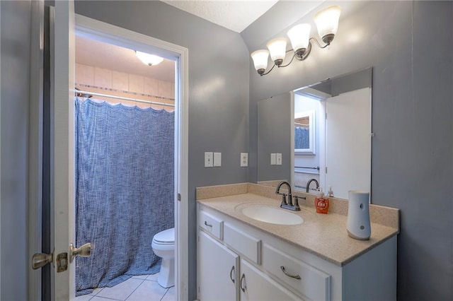 2508 N Mcbride Ave, Sugar Creek, MO 64050 - full bathroom featuring vanity, tile patterned flooring, and a shower with curtain