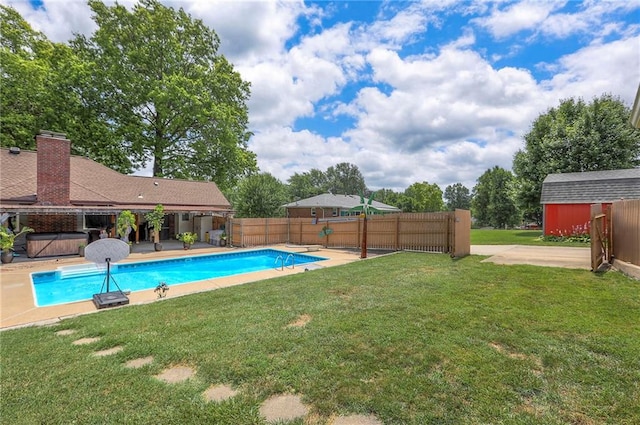 2508 N Mcbride Ave, Sugar Creek, MO 64050 - view of pool with a patio and an outdoor structure