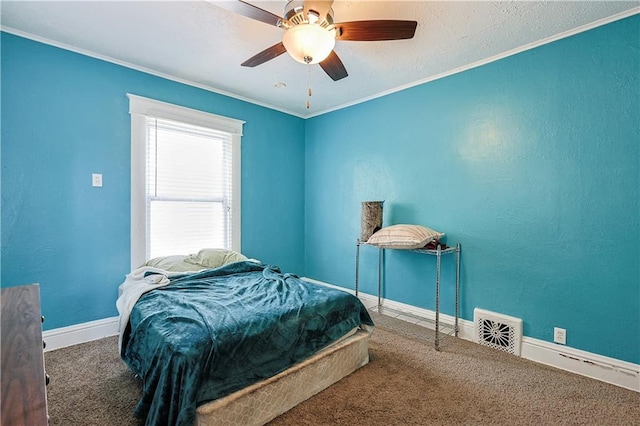 2517 Felix St, Saint Joseph, MO 64501 - carpeted bedroom with ornamental molding and ceiling fan