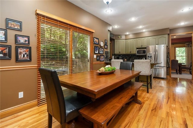 731 E 1100th Rd, Baldwin City, KS 66006 - dining space featuring light wood-style floors and recessed lighting