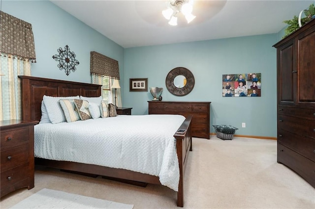 731 E 1100th Rd, Baldwin City, KS 66006 - bedroom with light colored carpet and ceiling fan