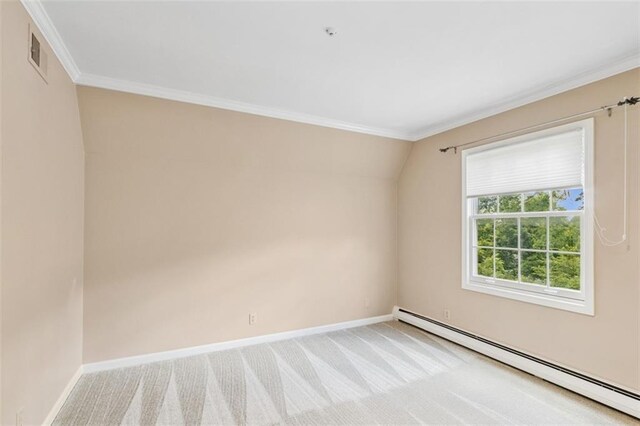 8320 Maplewood Ln, Lenexa, KS 66215 - carpeted spare room with a baseboard radiator and crown molding
