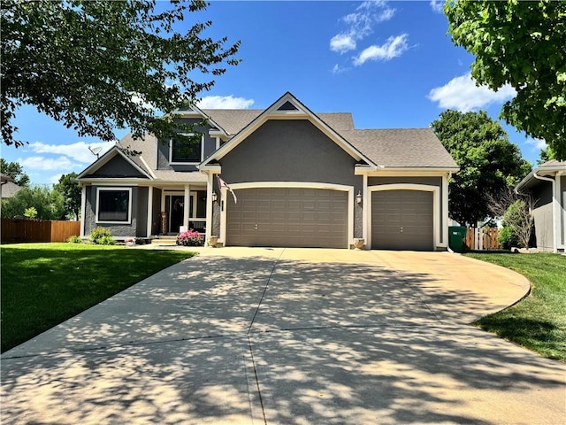 23968 Eagle Ct, Paola, KS 66071 - craftsman inspired home with an attached garage, driveway, and stucco siding