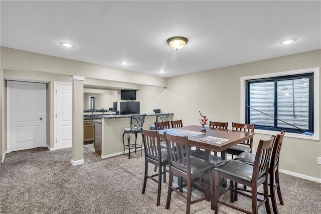23968 Eagle Ct, Paola, KS 66071 - dining room featuring carpet floors, recessed lighting, and a textured ceiling