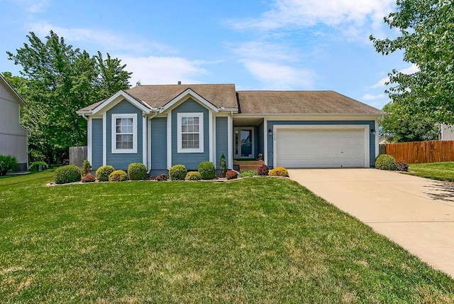 1229 Starbrooke Dr, Louisburg, KS 66053 - ranch-style house with an attached garage and concrete driveway